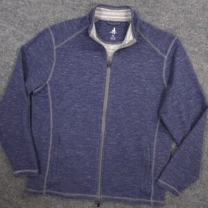 Johnnie O Willem Jacket Mens M Blue Heather Knit Full Zip Midweight Classic Fit
